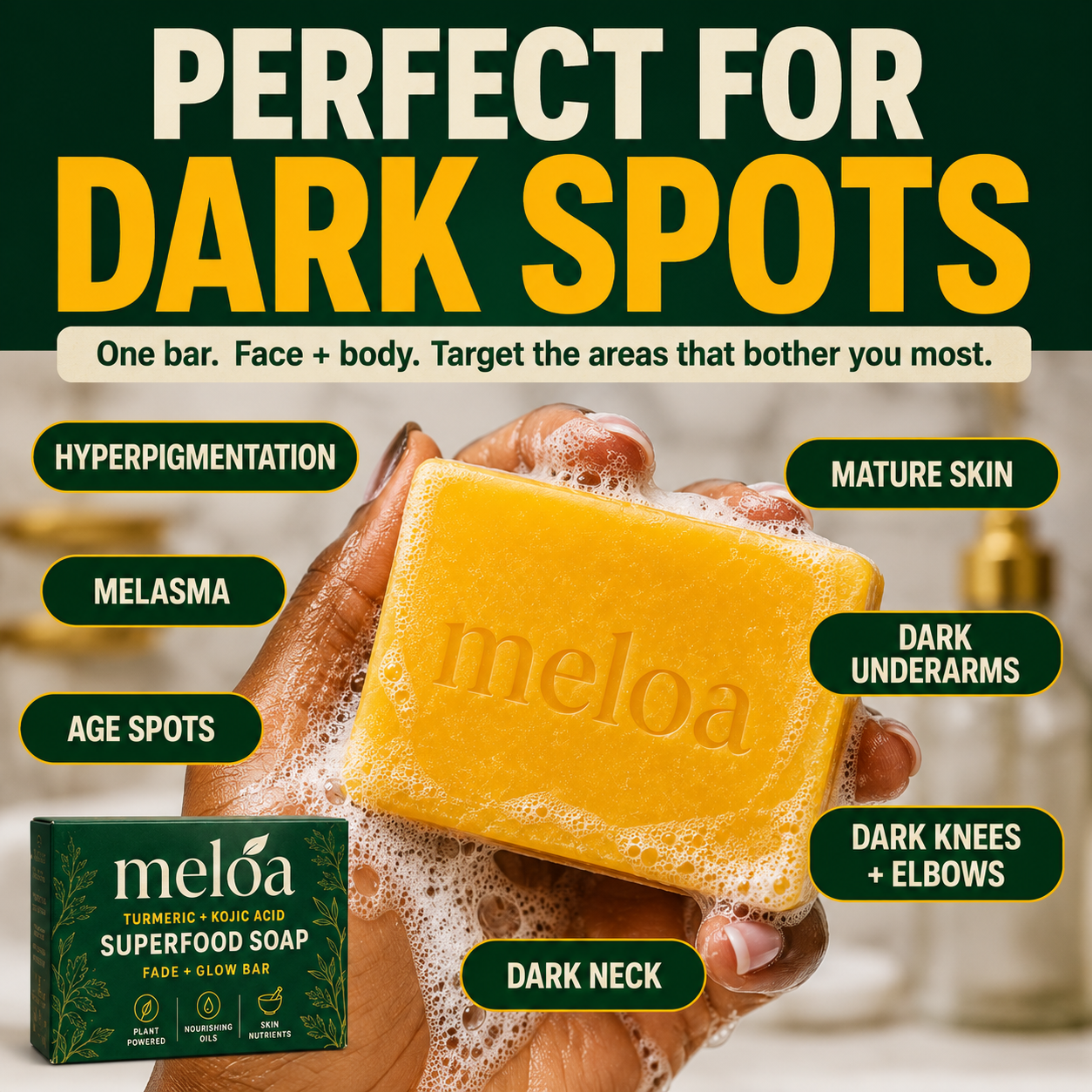 Meloa Turmeric + Kojic Fade & Glow Soap