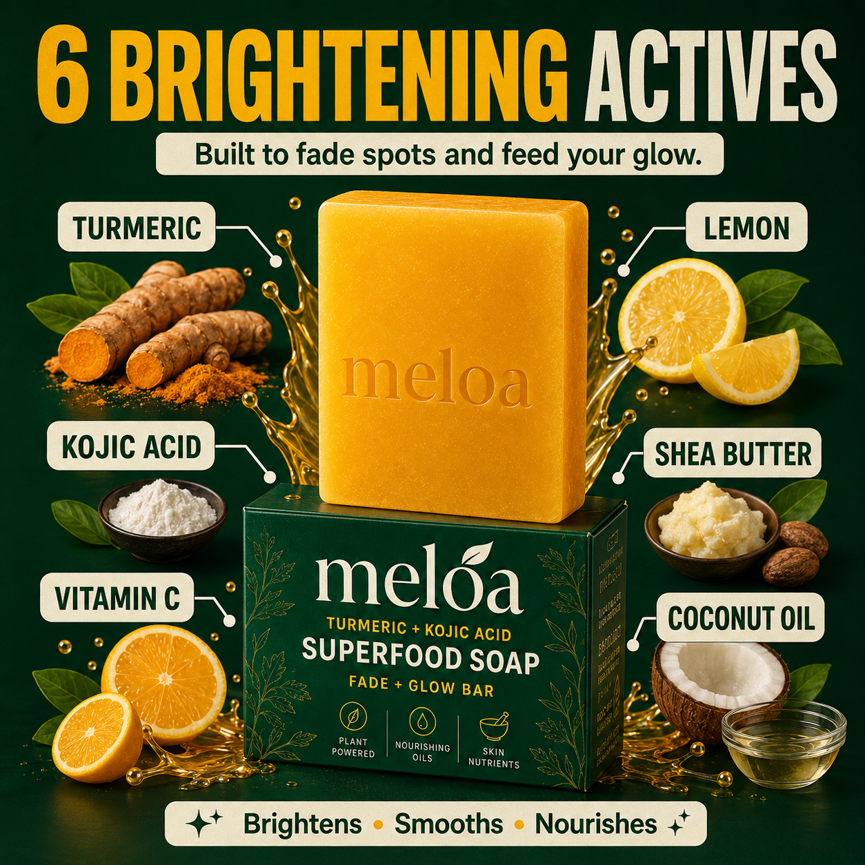 Meloa Turmeric + Kojic Fade & Glow Soap
