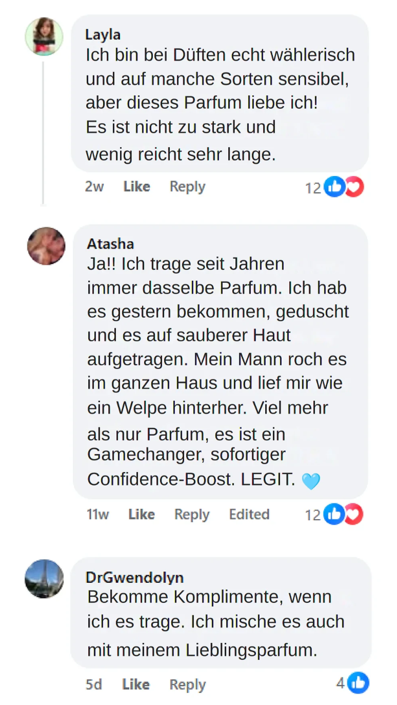 Customer comment screenshot